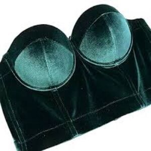 Boutique Velvet Green Push Up Bustier Corset Crop Top XS